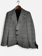 Zara Grey and black checkered blazer with #preppy in size small collar to hem 30 pit to pit 18 SKU 7038