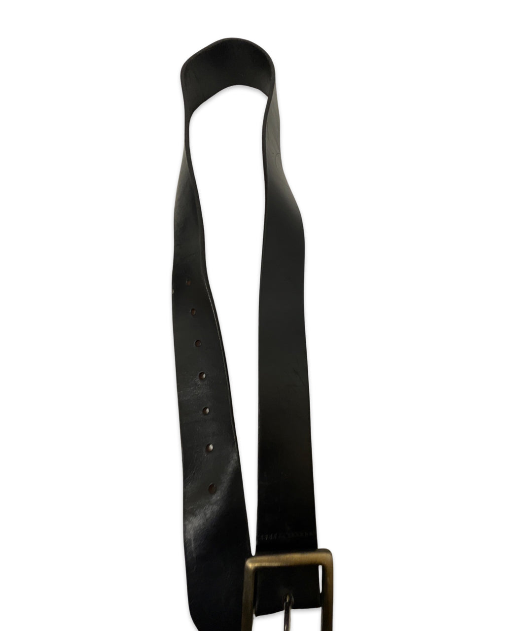 Vintage black leather mens belt size L
