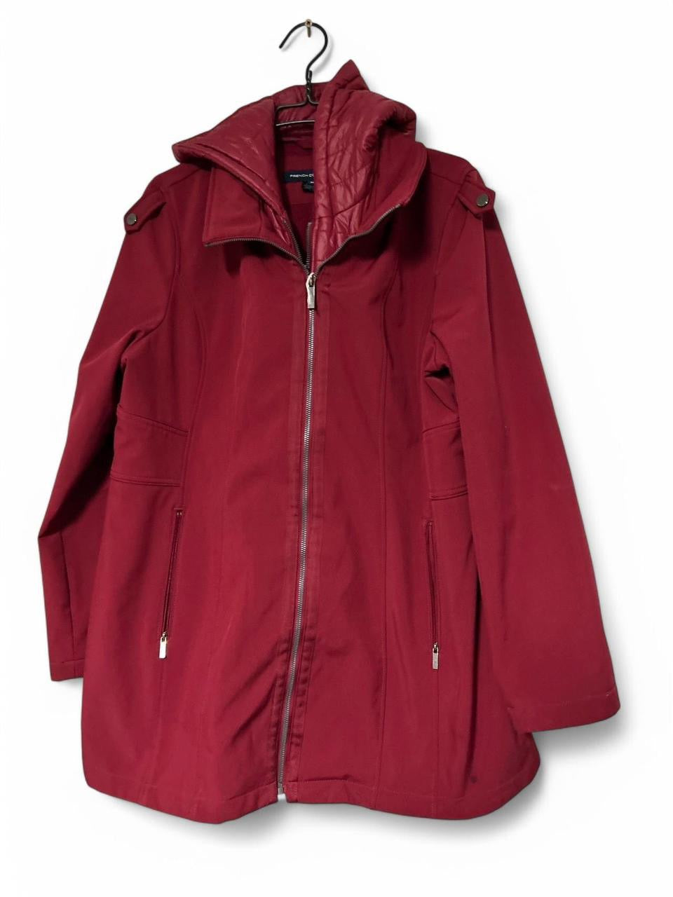 Red French Connection jacket with hood #winterjacket L 32 W23 SKU 6932