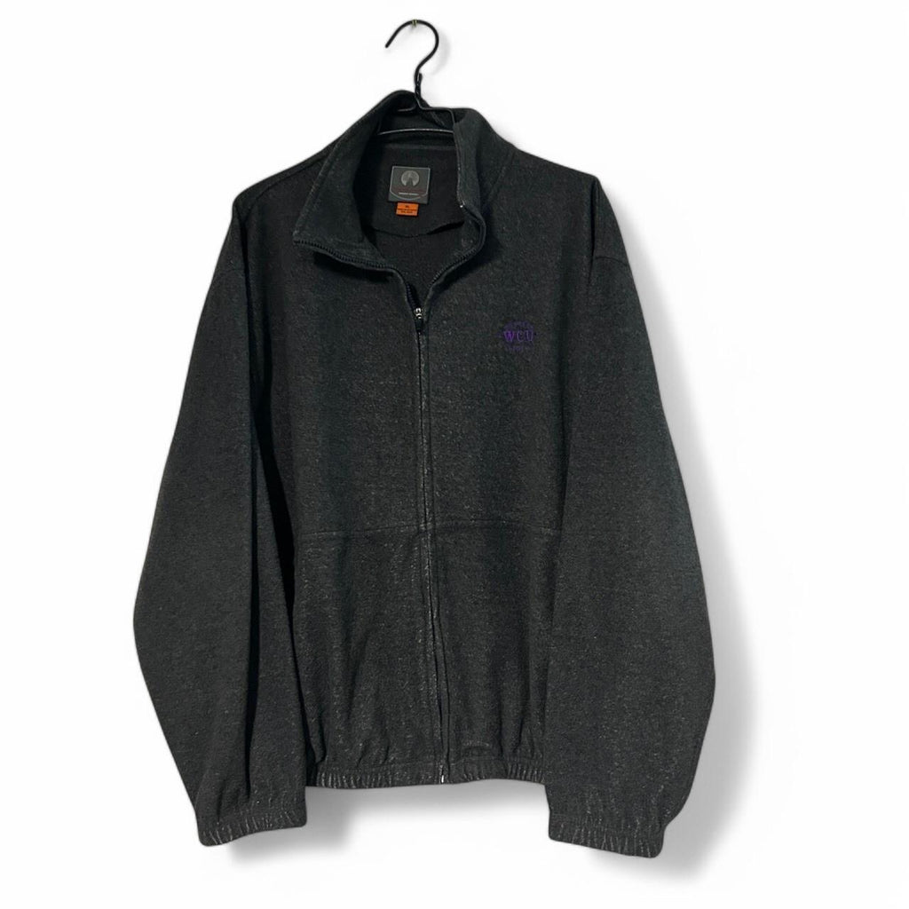 Vintage Weatherproof Garment Co. Men's Dark Gray Fleece Full-Zip Jacket with Pockets, Size XL - SKU 6869