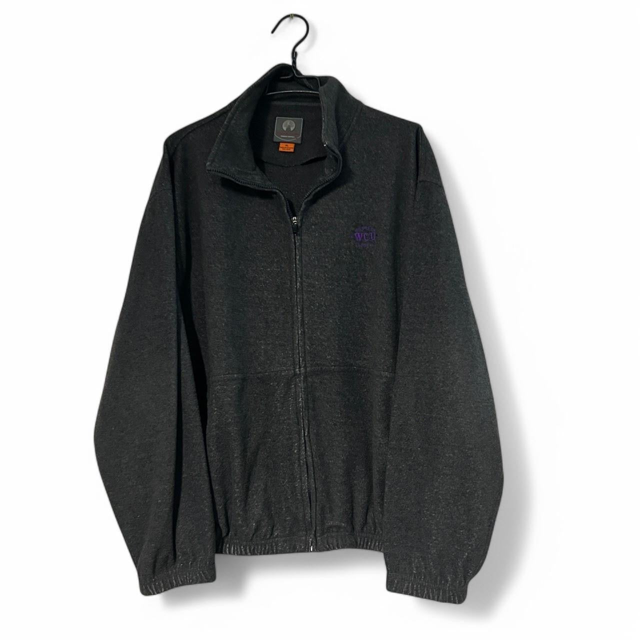 Vintage Weatherproof Garment Co. Men's Dark Gray Fleece Full-Zip Jacket with Pockets, Size XL - SKU 6869