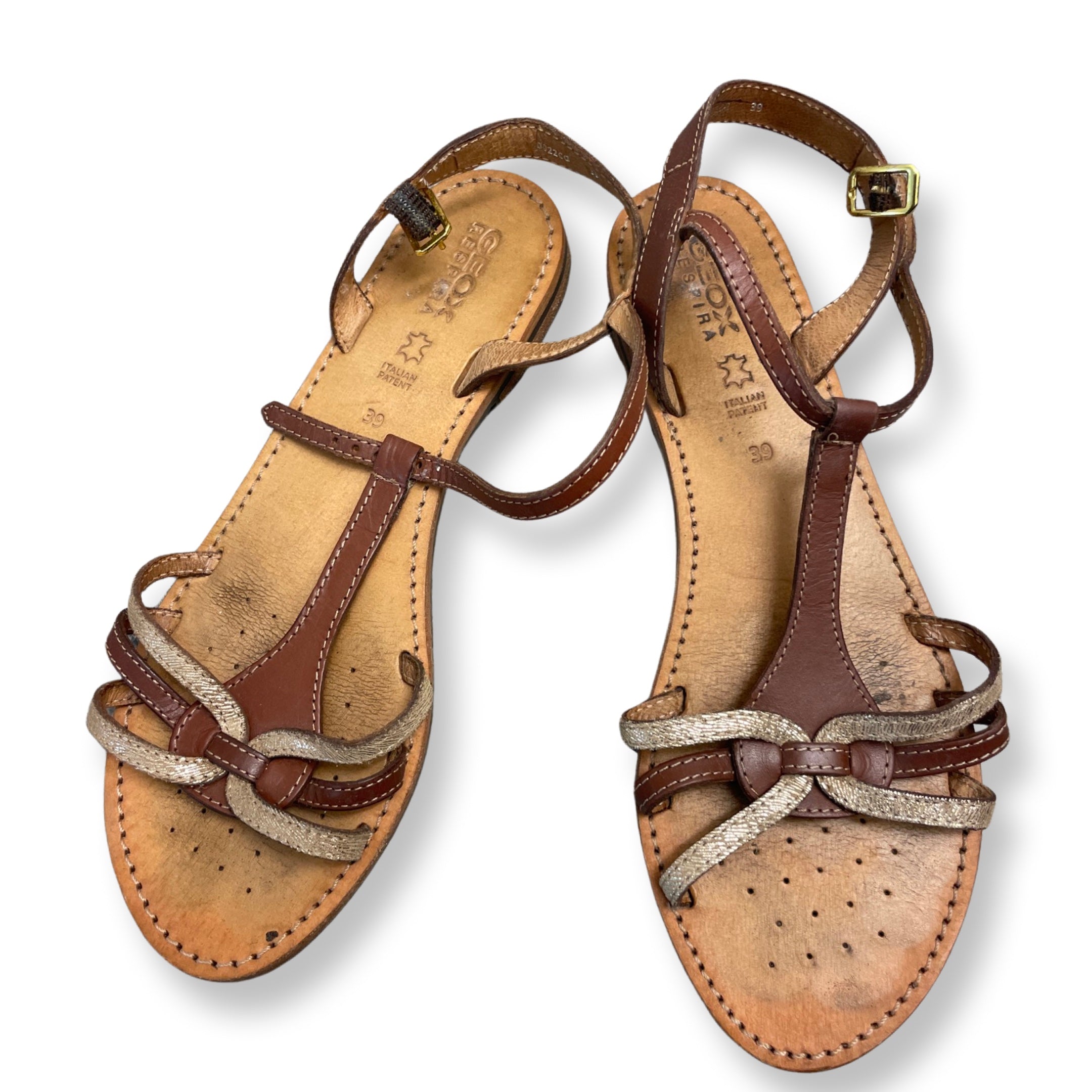 Rubynee Vintage y2k GEOX womens wedge heel brown sandals size 39