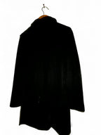 Black velvet long sleeve button-up shirt with a touch of elegance #gothic size M/L L 34 W 19 SKU 7019