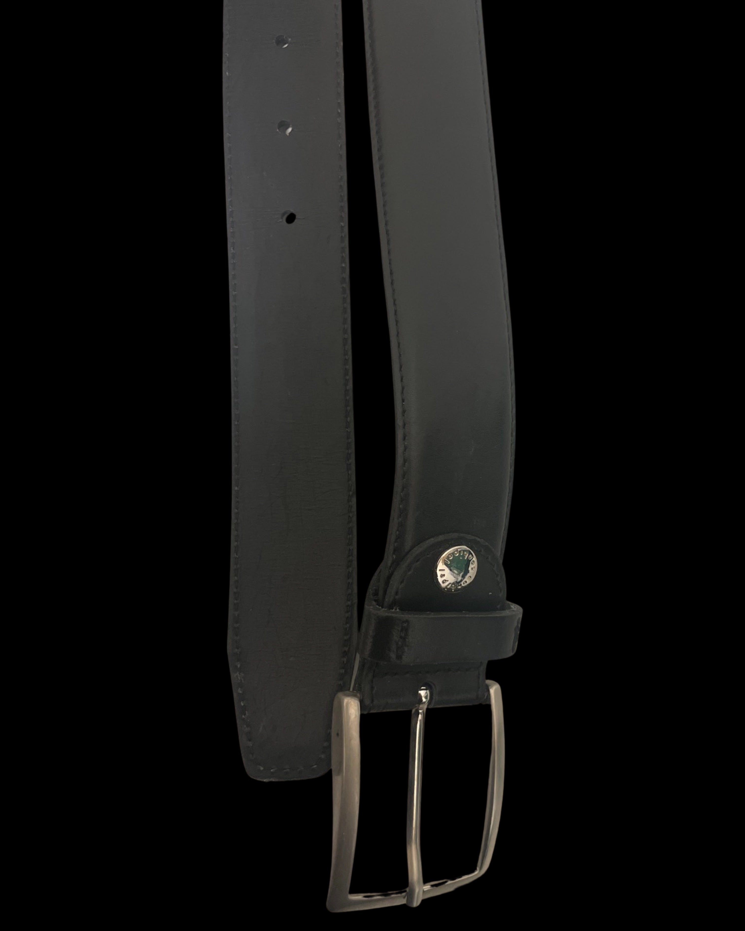 Vintage made in Italy black leather mens belt size xxl