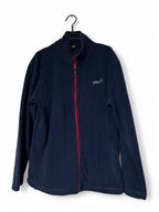 Navy blue Gelet fleece jacket with red zipper #fleecejacket SKU 6938 L 34 W 28 