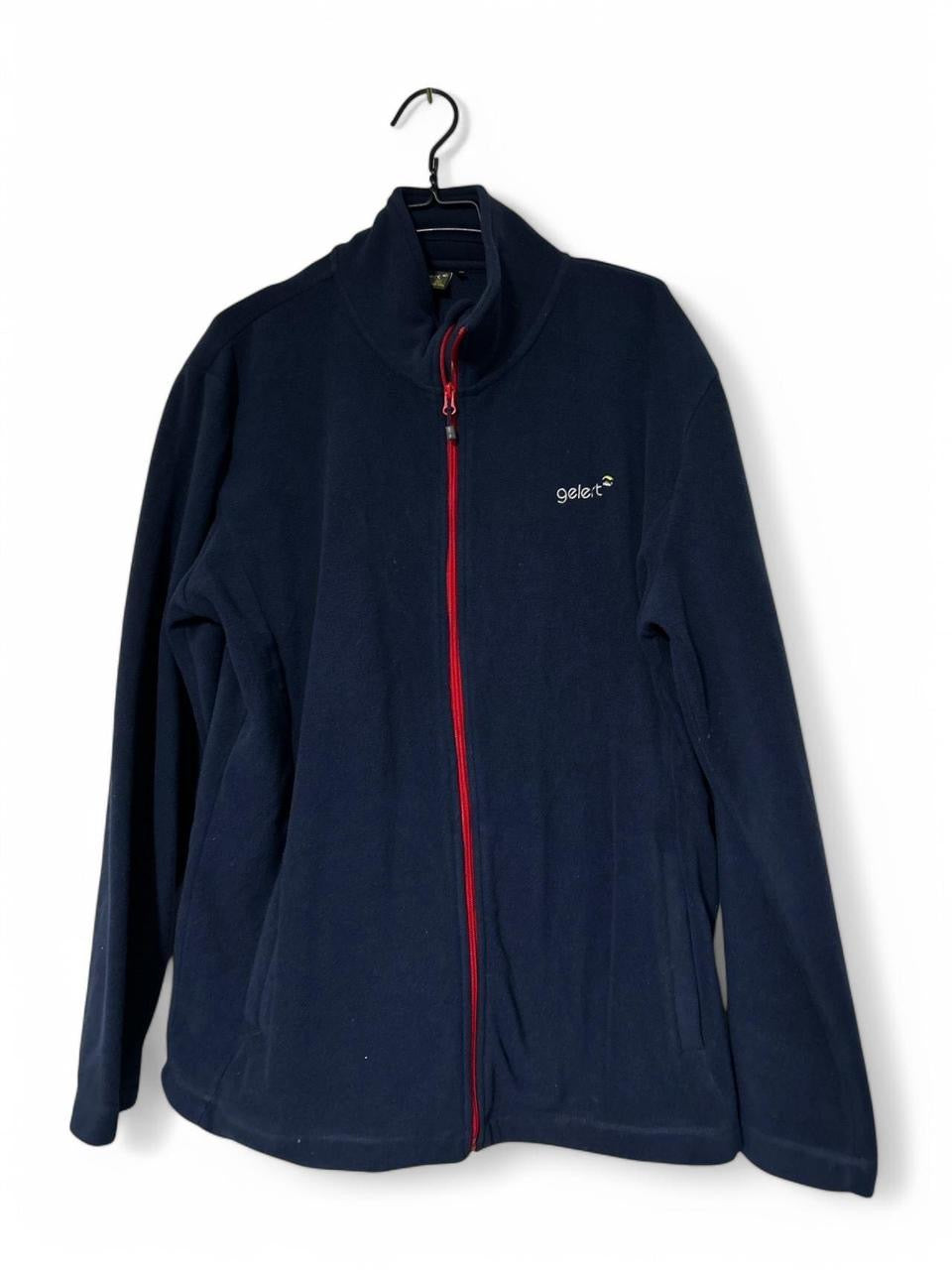 Navy blue Gelet fleece jacket with red zipper #fleecejacket SKU 6938 L 34 W 28 