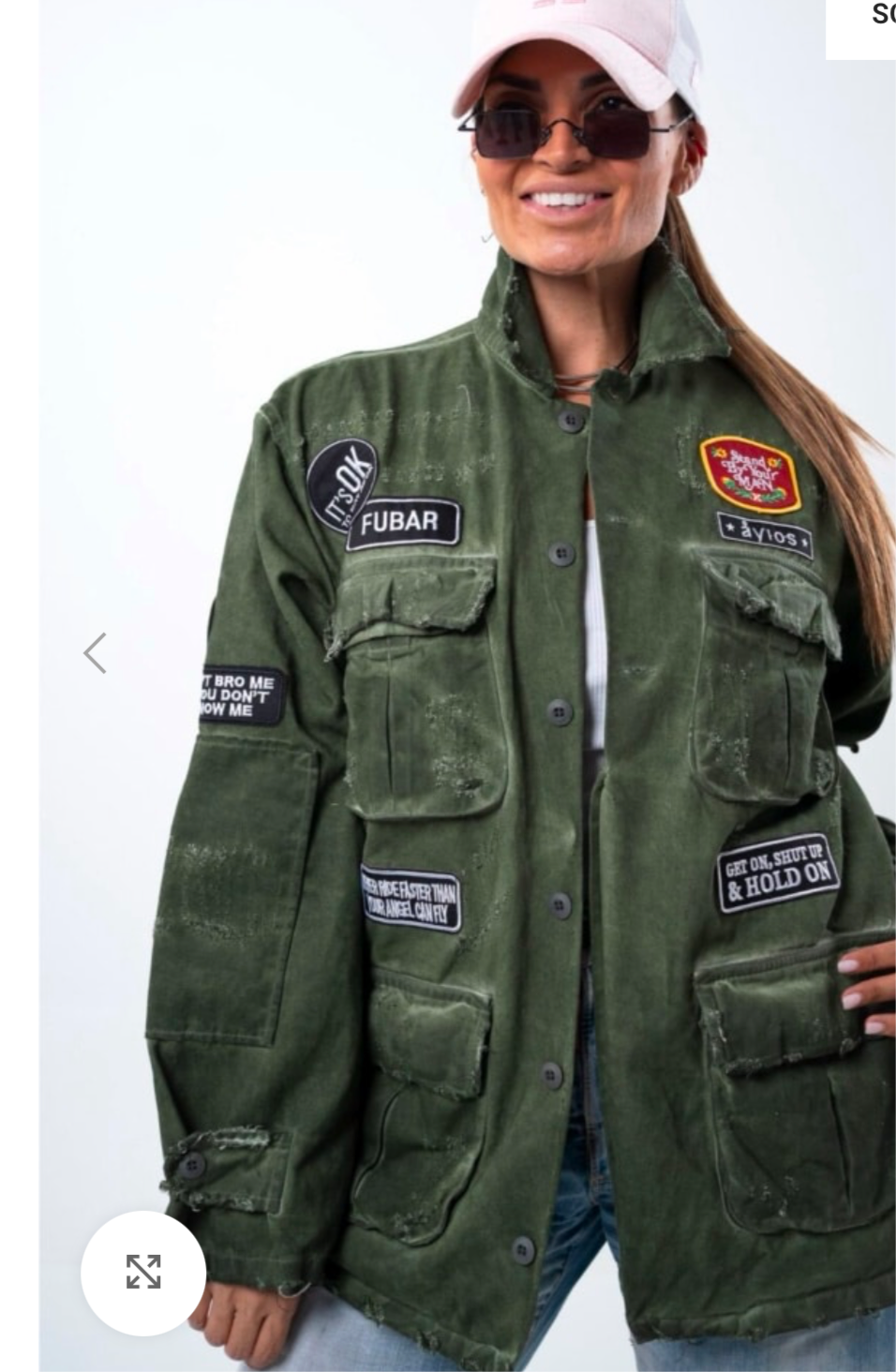 " Unisex Ayios Navy Green Street wear Jacket Made In Greece With Unique Distressed Look L32 W22 in L/XL SKU 6915"