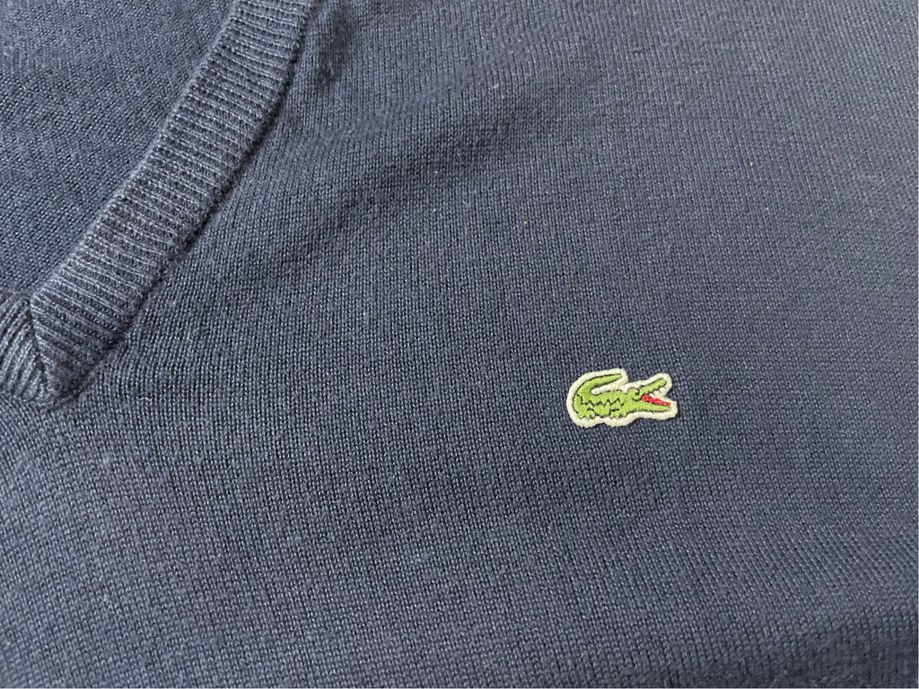 Lacoste vintage men’s v-neck sweater pullover size XXL navy SKU |4277