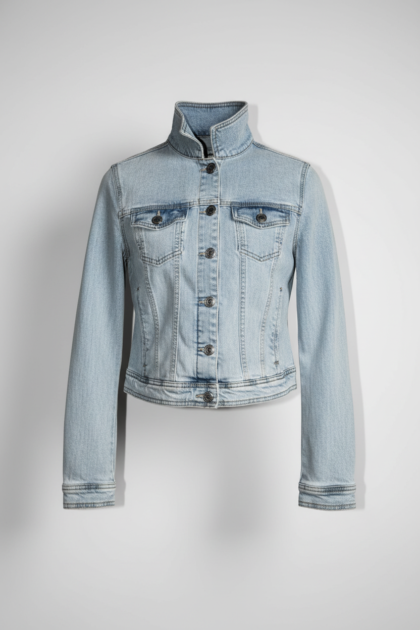 New look cropped Light blue denim jacket #denimjacket #lightblue in UK 10 collar to hem 22 pit to pit 18 sku 7034