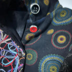 Made in Italy Black and multi-coloured Italian wool coat with a touch of boho flair #bohostyle #wintercoat one size 3XL L 38 W21 SKU 6892