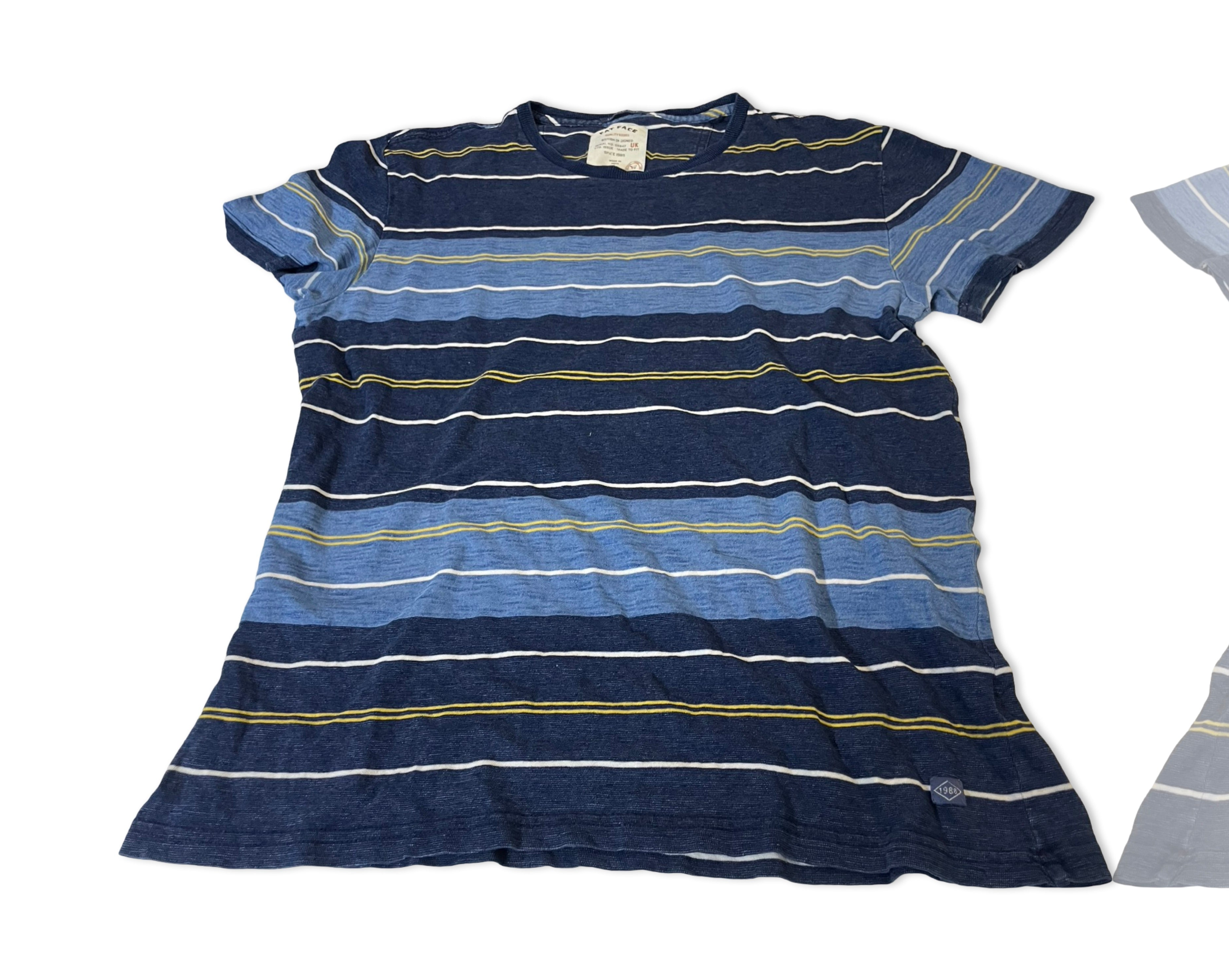 Fatface Men's Blue and Green T-shirt L27 W21 |SKU 4191