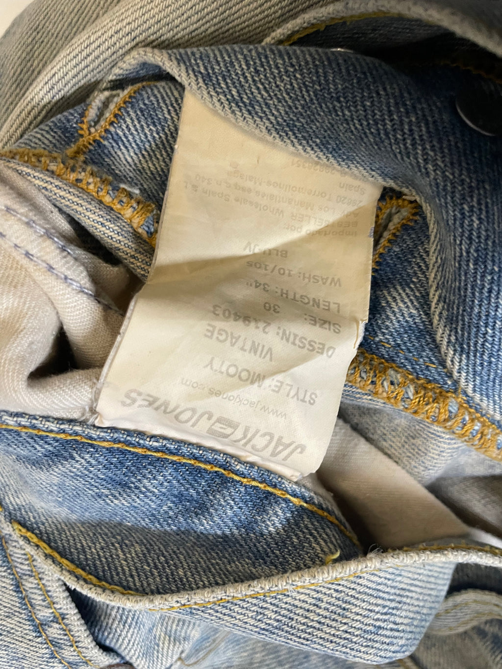 Vintage Jack and Jones Blue Wash Distressed  Jeans  L34 W30 |SKU 4256