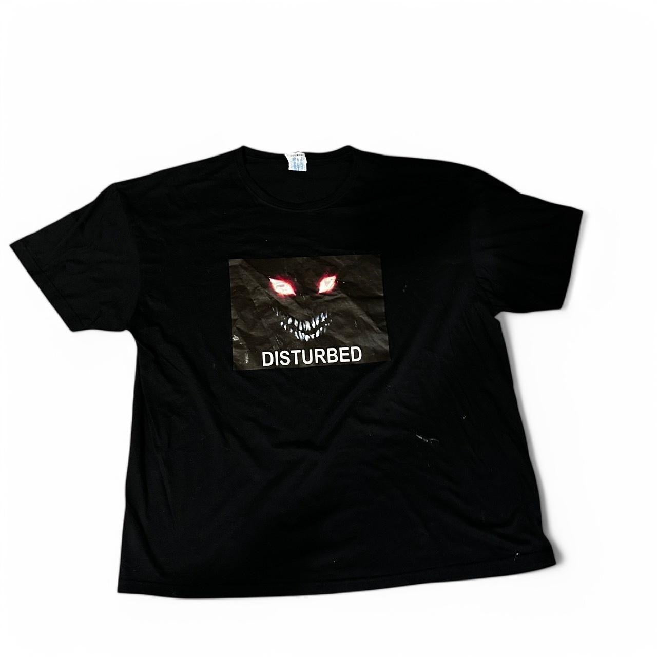 Disturbia Vintage Rock T Shirt Men’s Size 3XXL Black Evil Grin Back Side SKU 6758