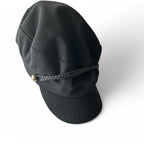 Black cotton and wool cap with braided detail #indie #grunge sku 6807