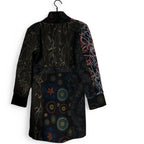 Made in Italy Black and multi-coloured Italian wool coat with a touch of boho flair #bohostyle #wintercoat one size 3XL L 38 W21 SKU 6892