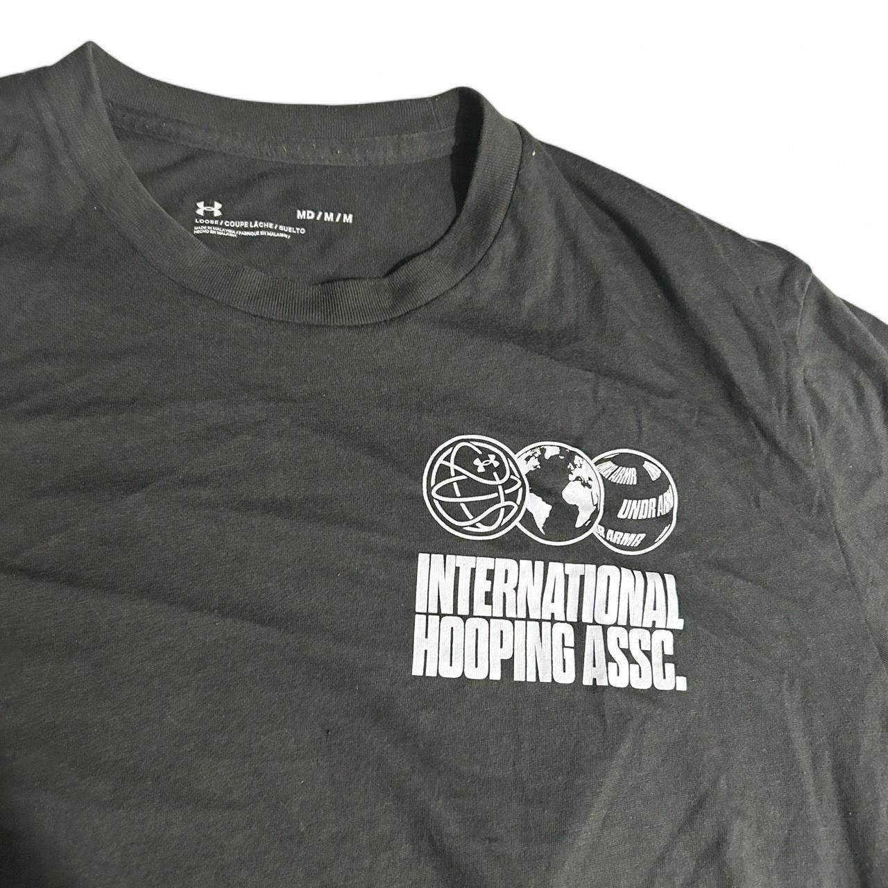 Under Armour Shirt Mens medium Gray Green International Hooping SKU 6844