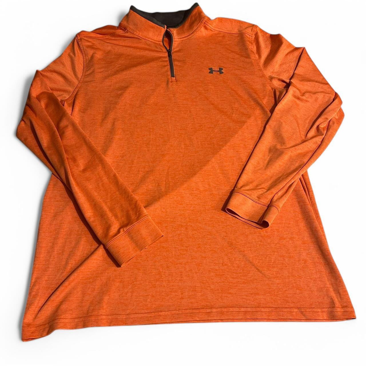 Under Armour Heat Gear Loose Tech 1/4 Zip Pullover T-Shirt L/Orange Sz L Sku 6847
