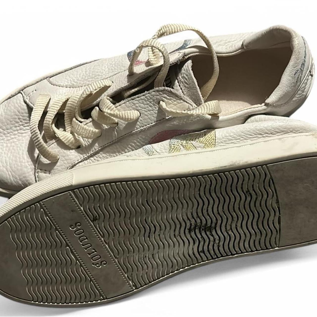 Soludos Ibiza Platform Casual Sneakers Women's Size 6 UK M, White Leather Shoes