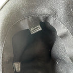 Hermani Black felt fedora hat with silver logo hat #fedorahat sku 6816