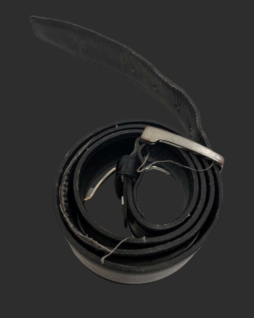 Vintage monti black leather mens belt size l