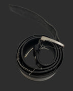 Vintage monti black leather mens belt size l