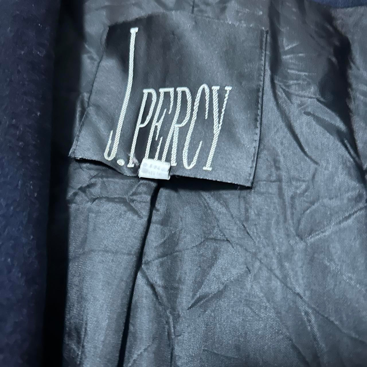 J Percy made in USA in sz L Navy peacoat with button-up closure, multiple pockets, and a classic, preppy style #preppy #wintercoat L 31 W20 AKU 6908