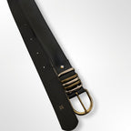 Vintage black leathers men belt