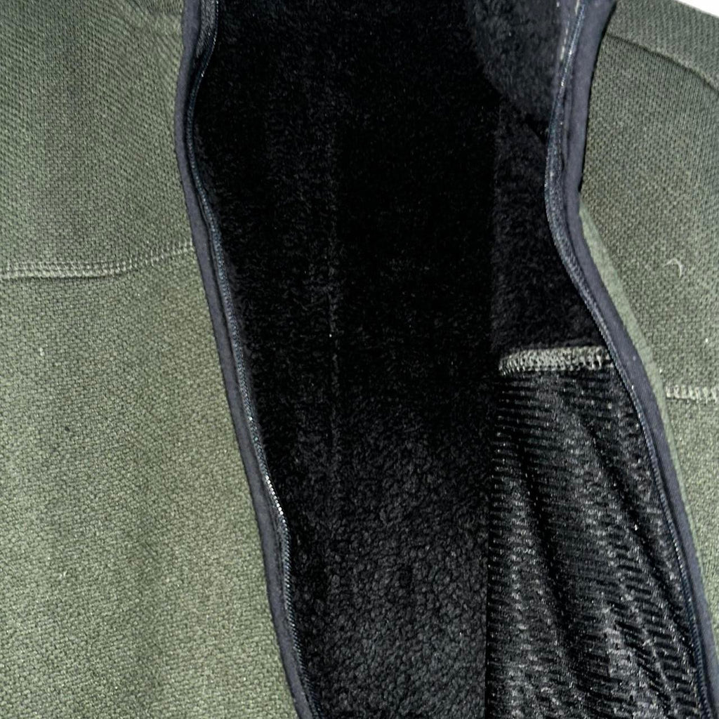 Double extra large Green fleece-lined zip-up jacket with pockets #outdoorjacket collar to hem 32 pit to pit 25 ski 7071