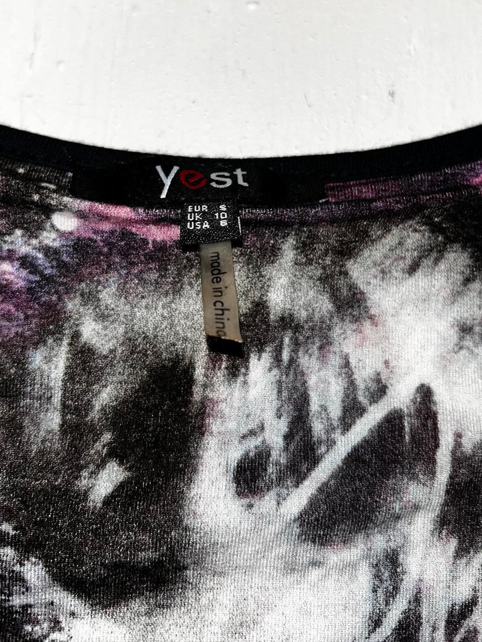 Black and purple tie dye striped long sleeve top with sequins #boho uk size 10  L 30 W15 sku 7017