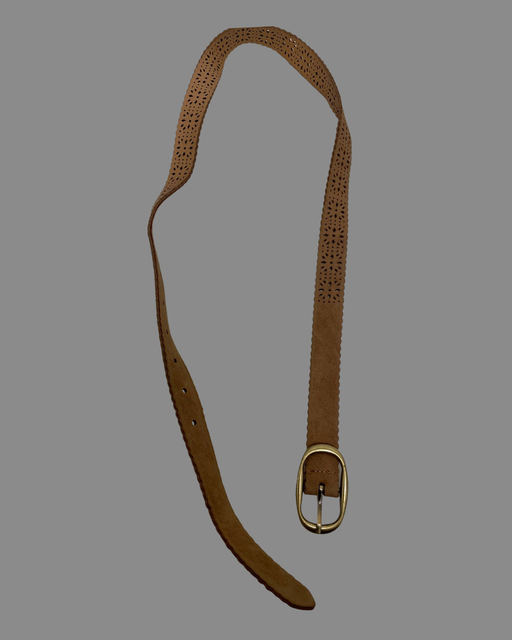 Vintage brown leather mens belt