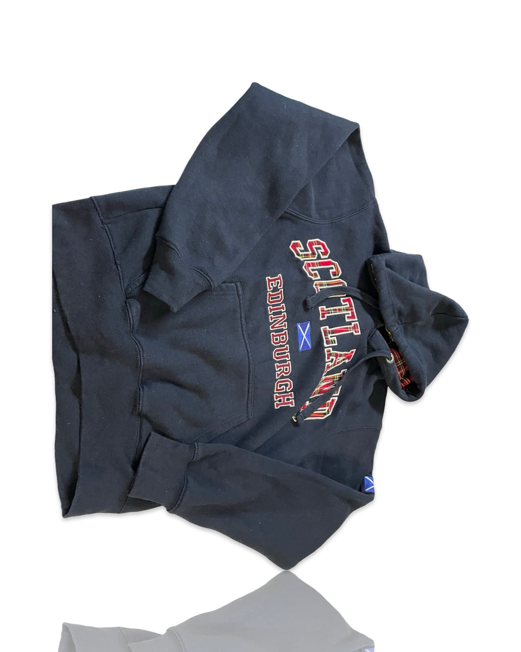 VINTAGE EDINBURGH TARTAN LION HOODIE L25 W18 |SKU 4178