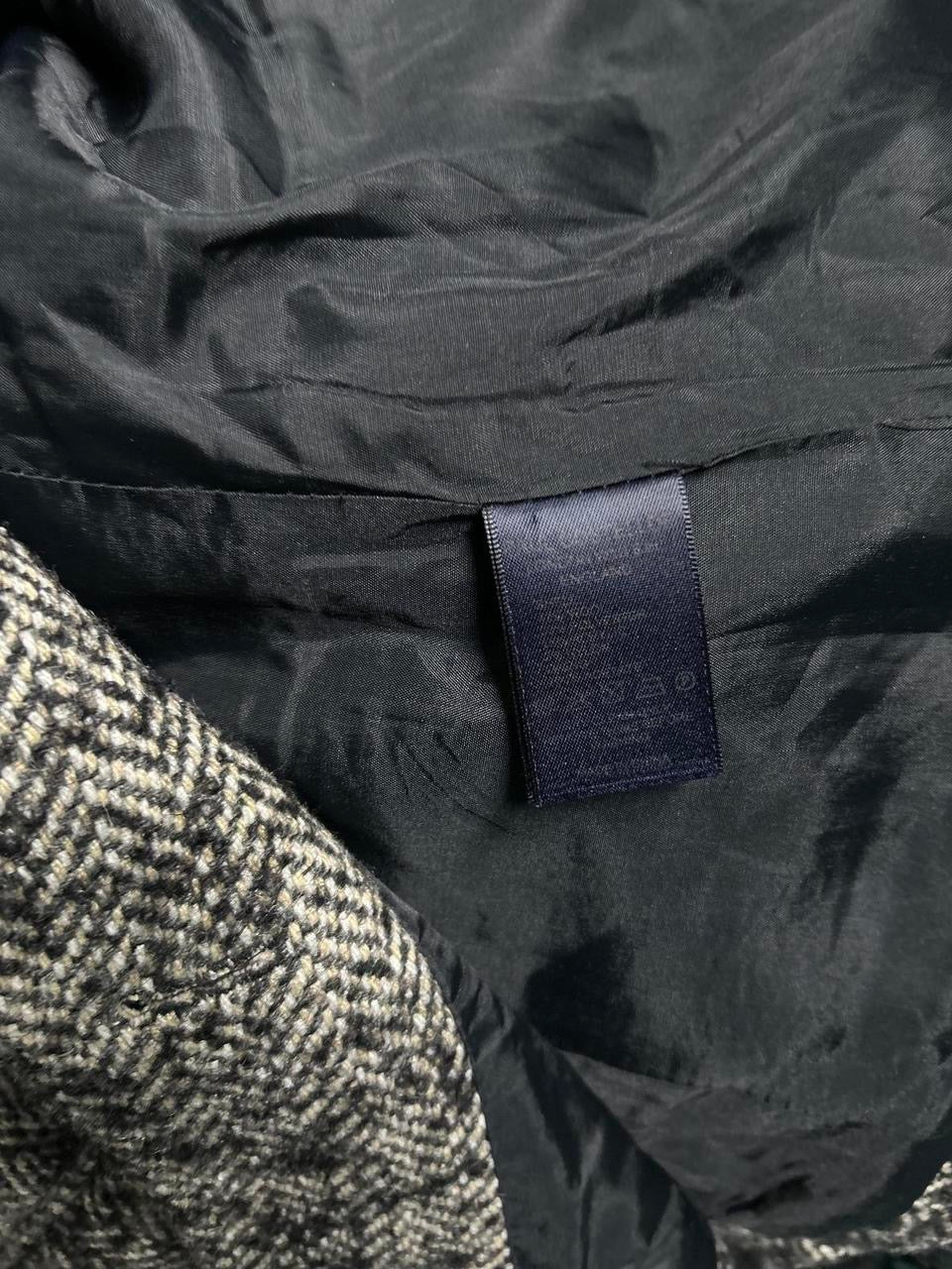 Paul Costelloe Womens Grey tweed button neck faux fur wool Blazer Size M L27W19 SKU 6947