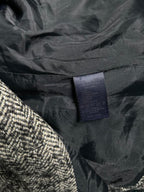 Paul Costelloe Womens Grey tweed button neck faux fur wool Blazer Size M L27W19 SKU 6947