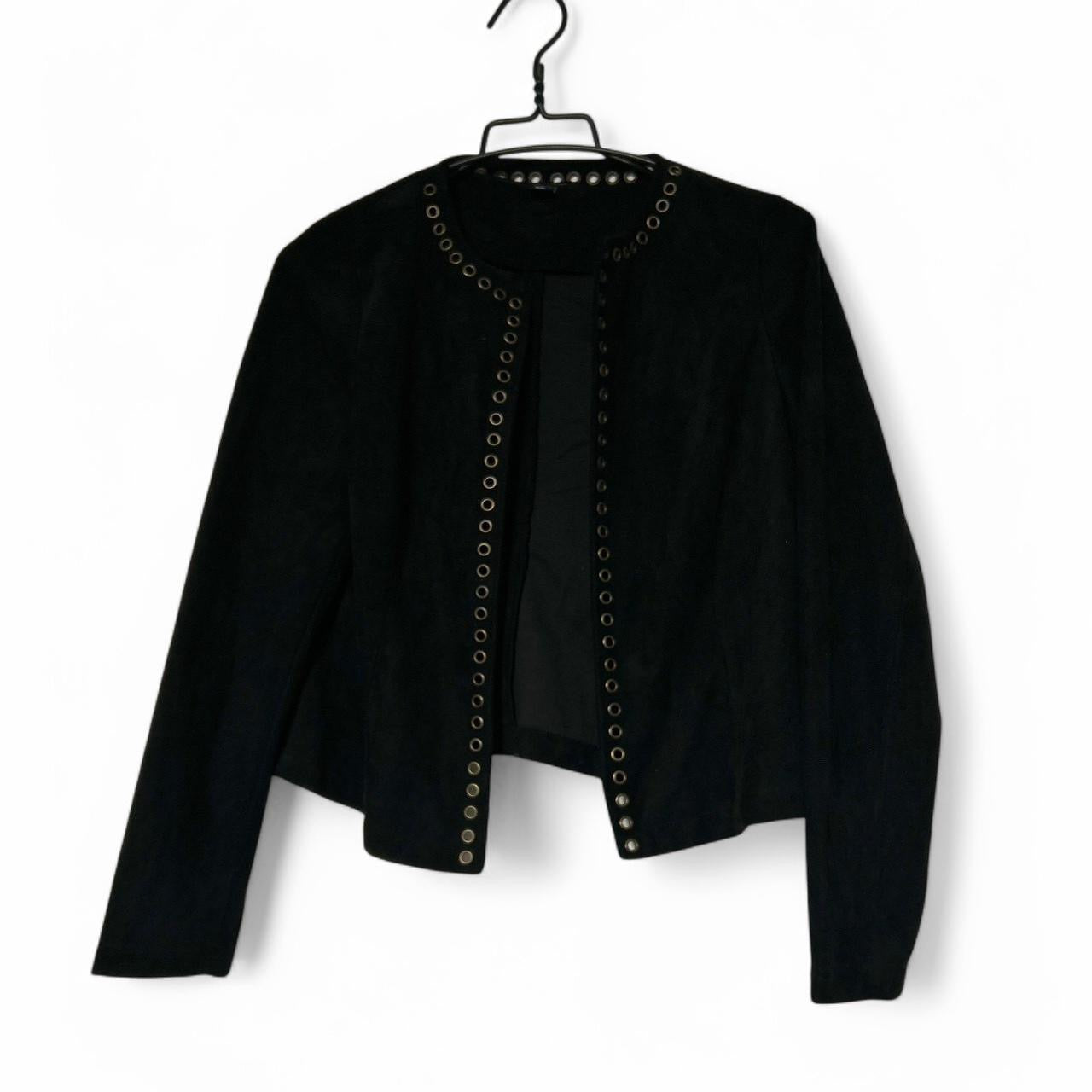 Black Studded Faux  Suede Jacket size Uk 8 Womens  SKU 6939 L23 W18