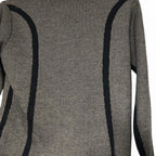 Vintage Cristina Paris Women's Grey Zip-Up Jacket, Size M/L (25" Length, 18" Waist) - SKU 6884