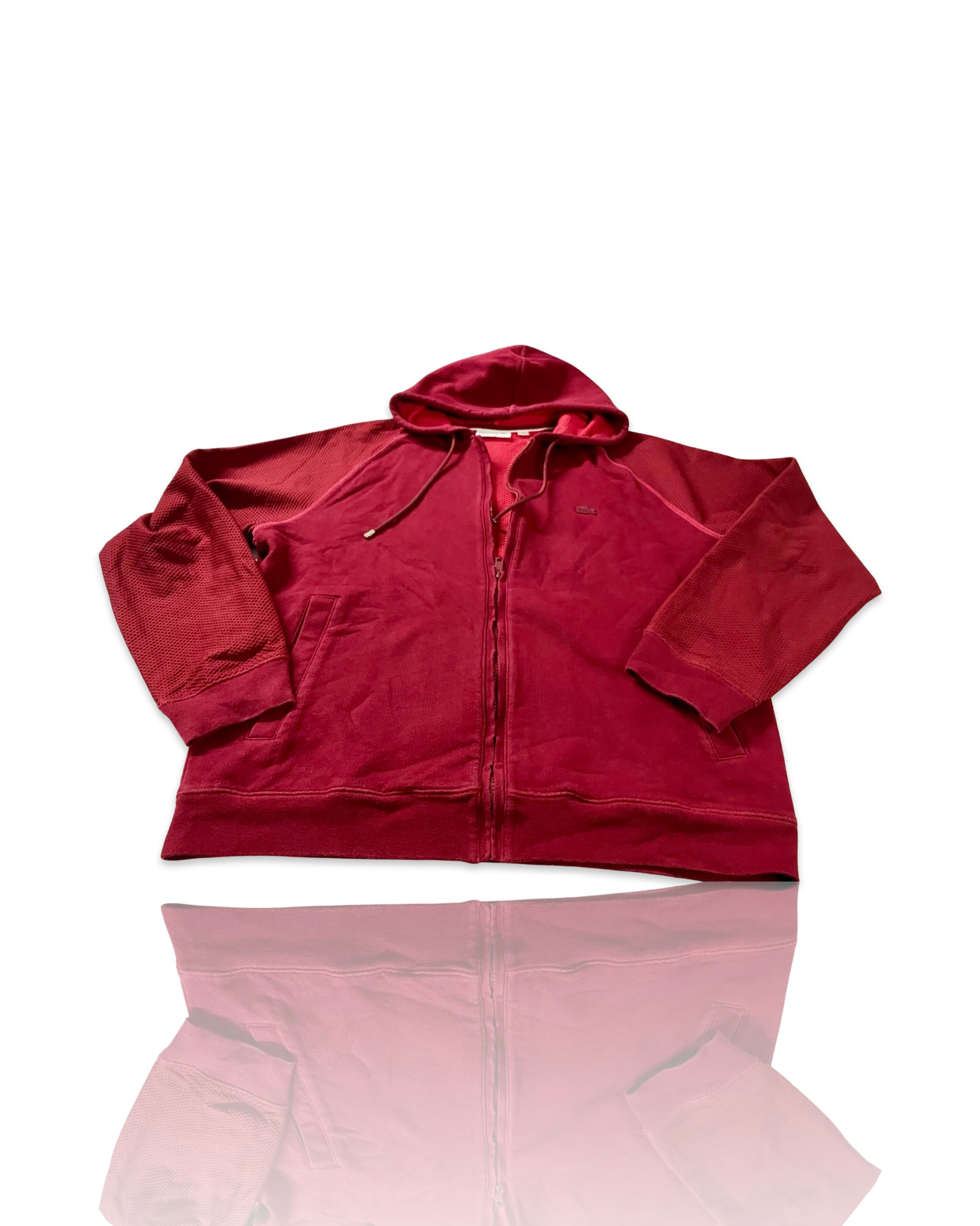 Cliche Vintage| Vintage Women's red Lacoste LACOSTE vintage hooded jacket | Women’s hoodie 00s 90s full zip sport sweater | Cozy warm classic sweatshirt jumper for women men | Large Size