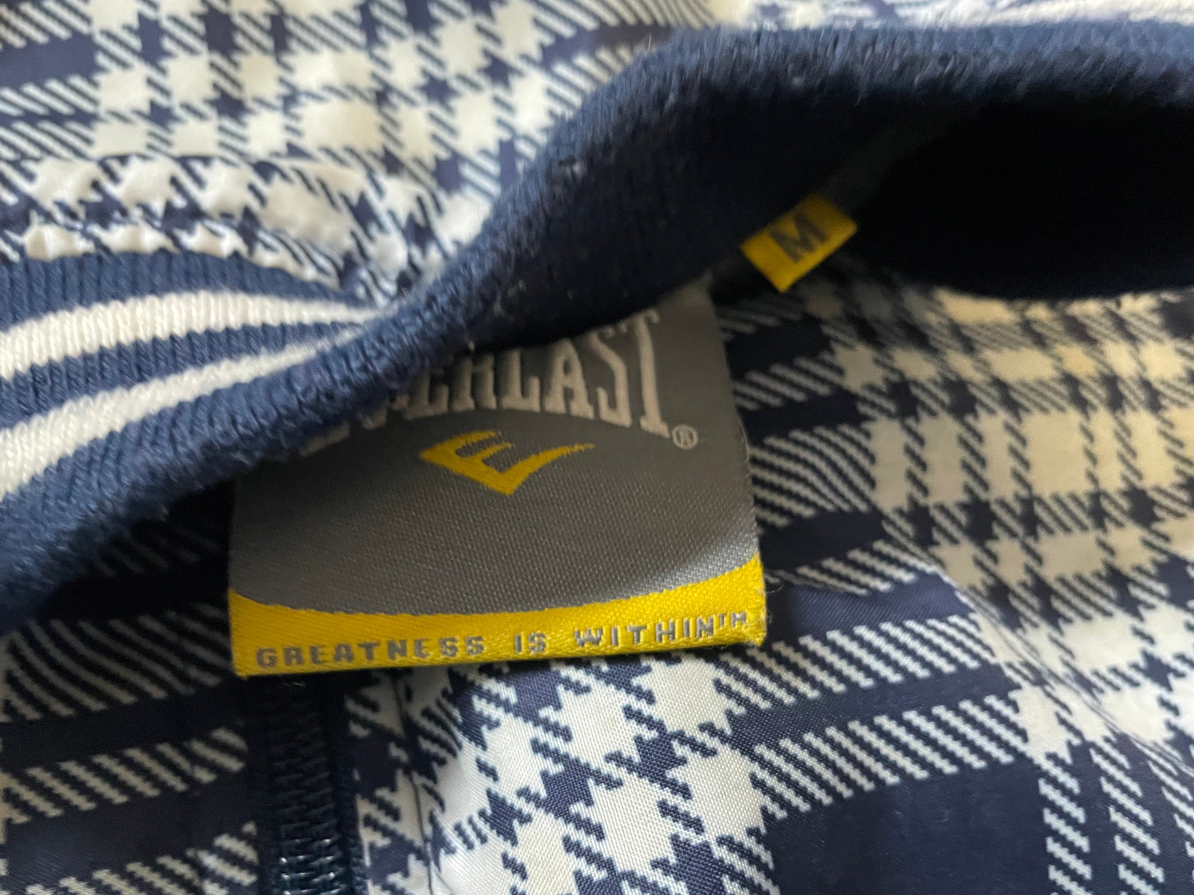 Vintage men blue & white checkered Everlast full zip jacket SKU 4290