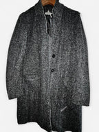 Women’s Grey and black vintage wool blend overcoat winter in xl collar to hem 41 pit to pit 20 sku 7070