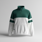 Vintage men Sinsay collection green & white colourblock 1/4zip fleece sweatshirt in M|L30 W23|SKU 5696