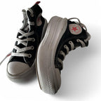 Black and white Converse trainers #Converse Converse Chuck Taylor All Star Platform Black Canvas Girls Kids Size 12 SKU 6826