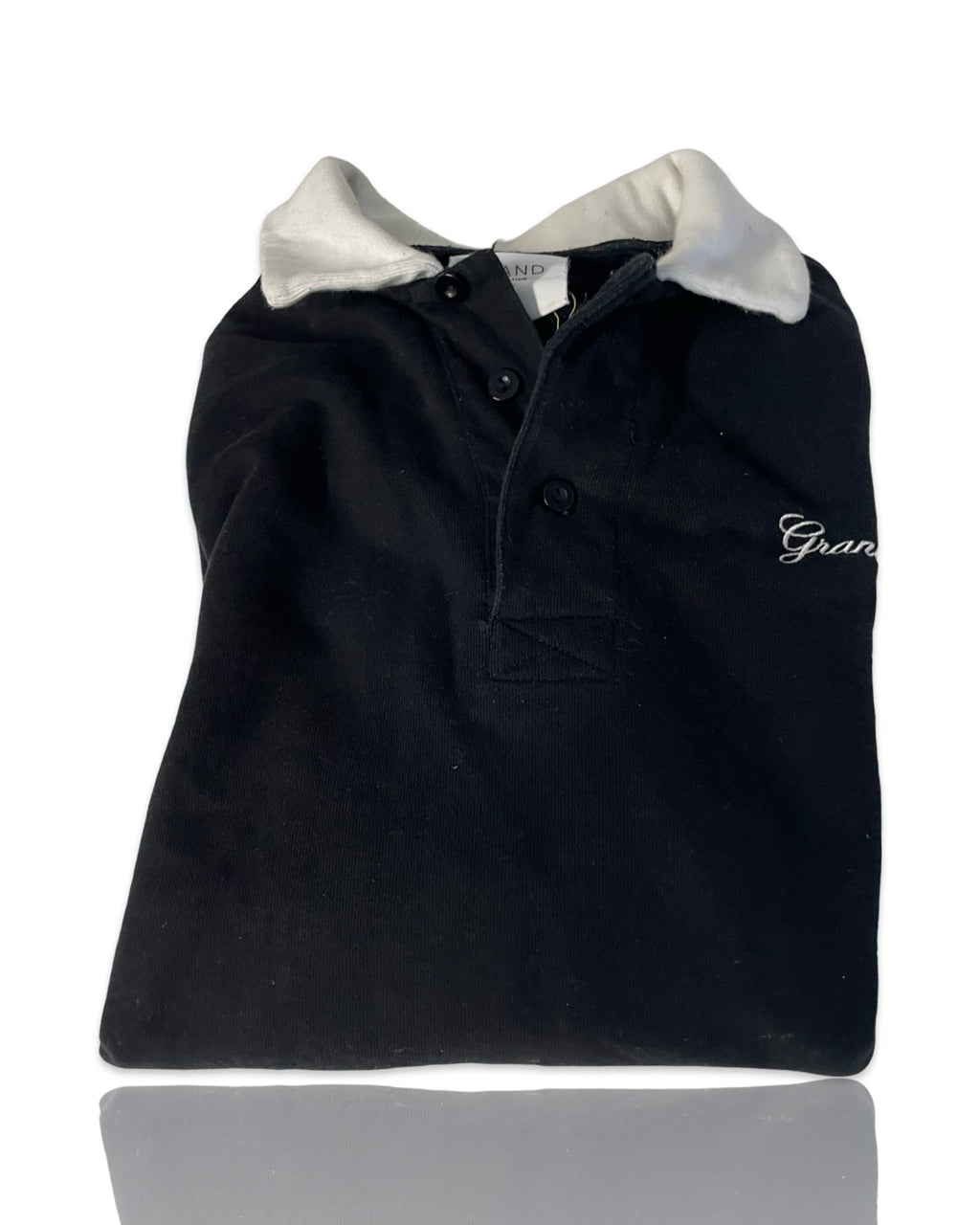 Grand rugby extra heavy thick navy mens polo in size L |SKU 4234