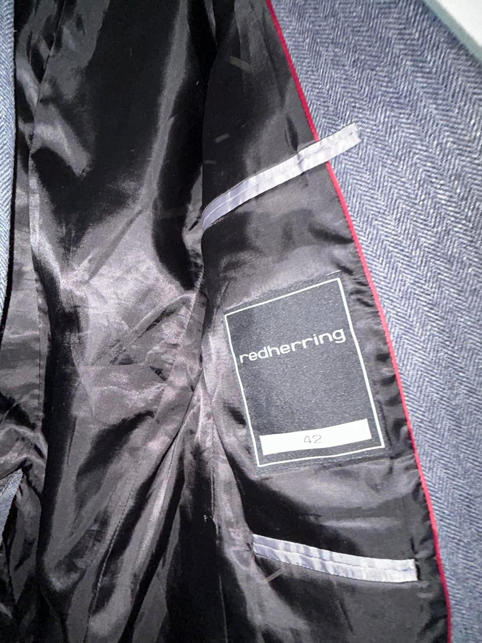 Red Herring Jacket Mens Size Medium Tweed Workwear Regular Grey Blazer