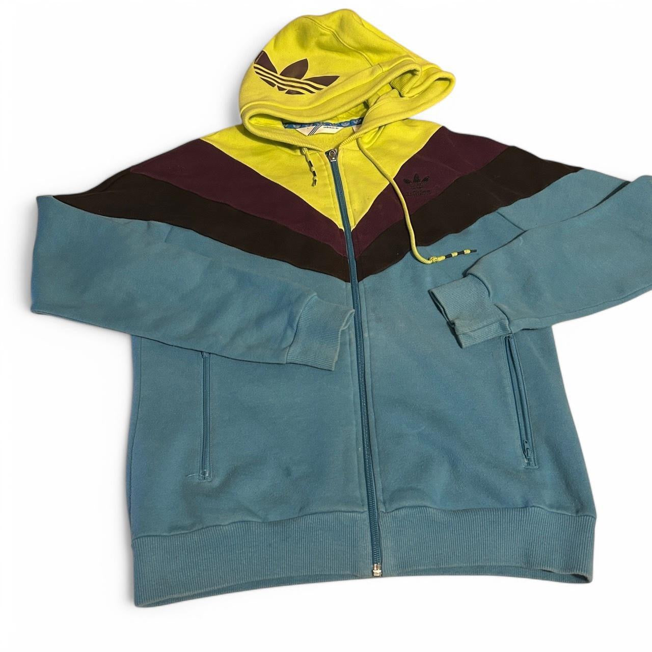 Adidas multicolor full zip women’s size large Adidas Originals green and yellow hoodie women’s in large sku 6854