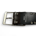 Genuine Vintage Retro Circle Studded Leather Belt -  buckle women’s M:L 32 inches
