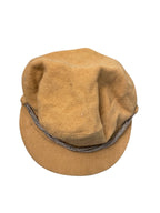 Rubynee Vintage y2k Womens Yellow H&M Peaked-Beret Hat With Metal Chain Letter B Crest