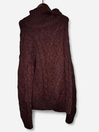 Burgundy Zara knit turtleneck sweater #winterknit
