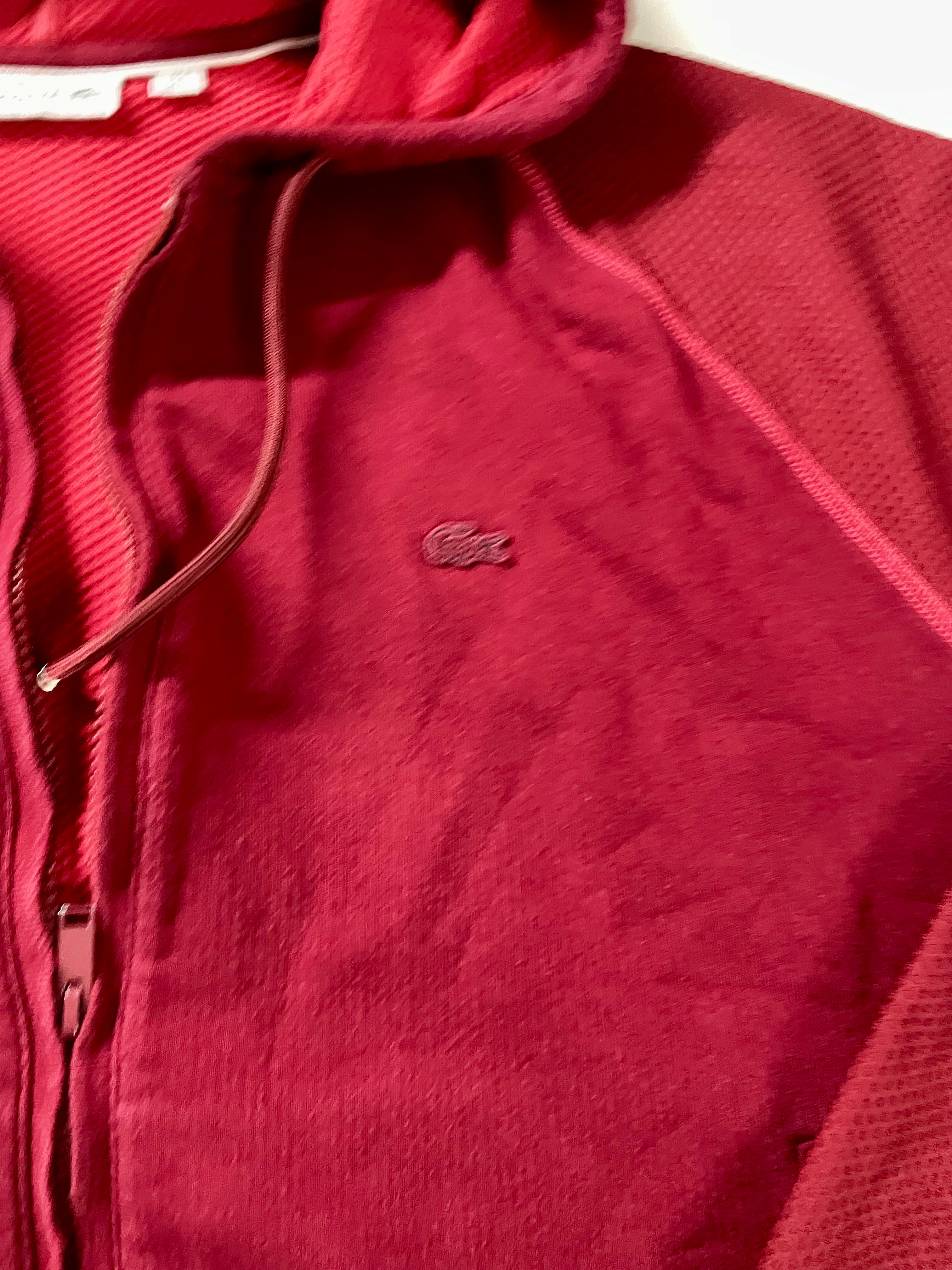 Cliche Vintage| Vintage Women's red Lacoste LACOSTE vintage hooded jacket | Women’s hoodie 00s 90s full zip sport sweater | Cozy warm classic sweatshirt jumper for women men | Large Size