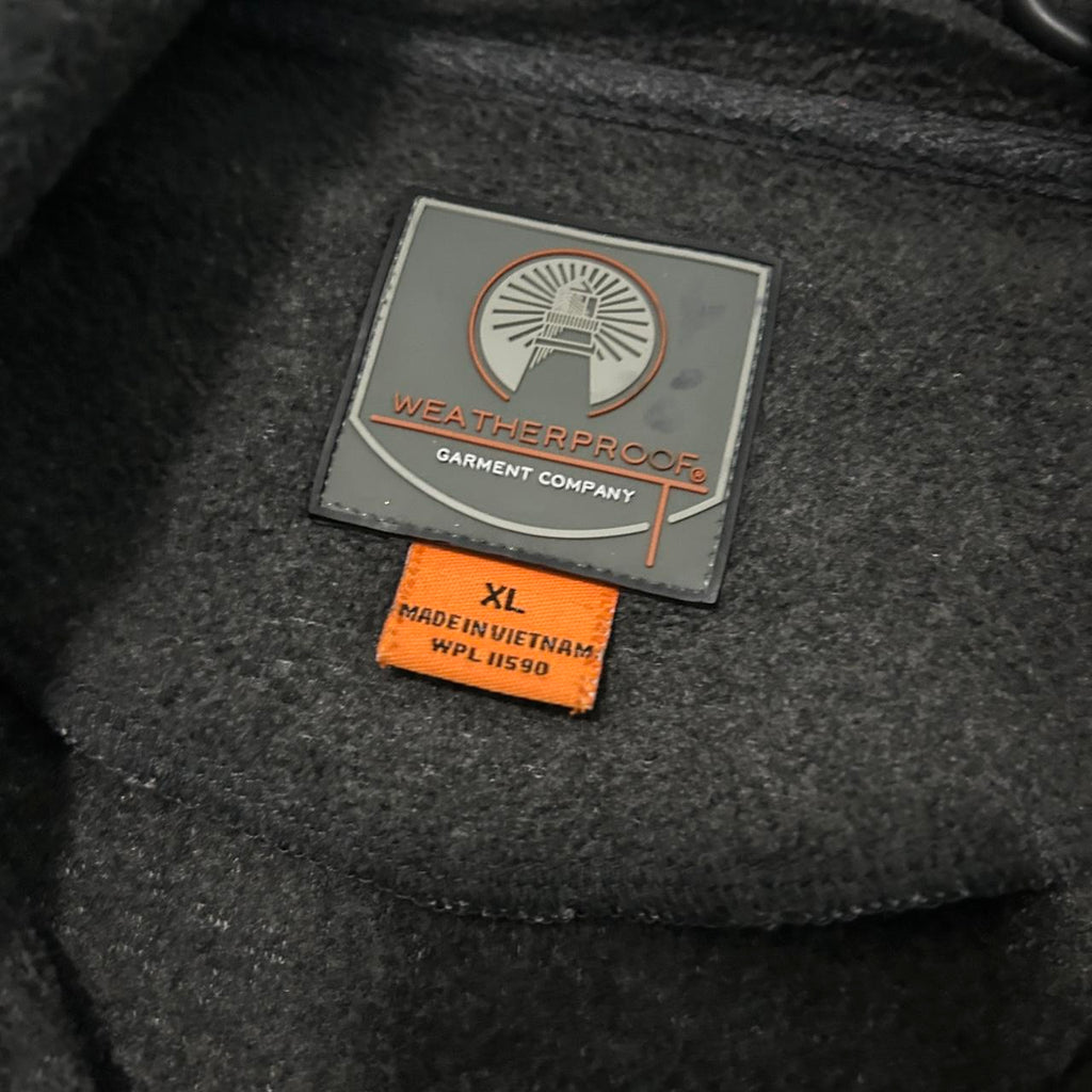 Vintage Weatherproof Garment Co. Men's Dark Gray Fleece Full-Zip Jacket with Pockets, Size XL - SKU 6869