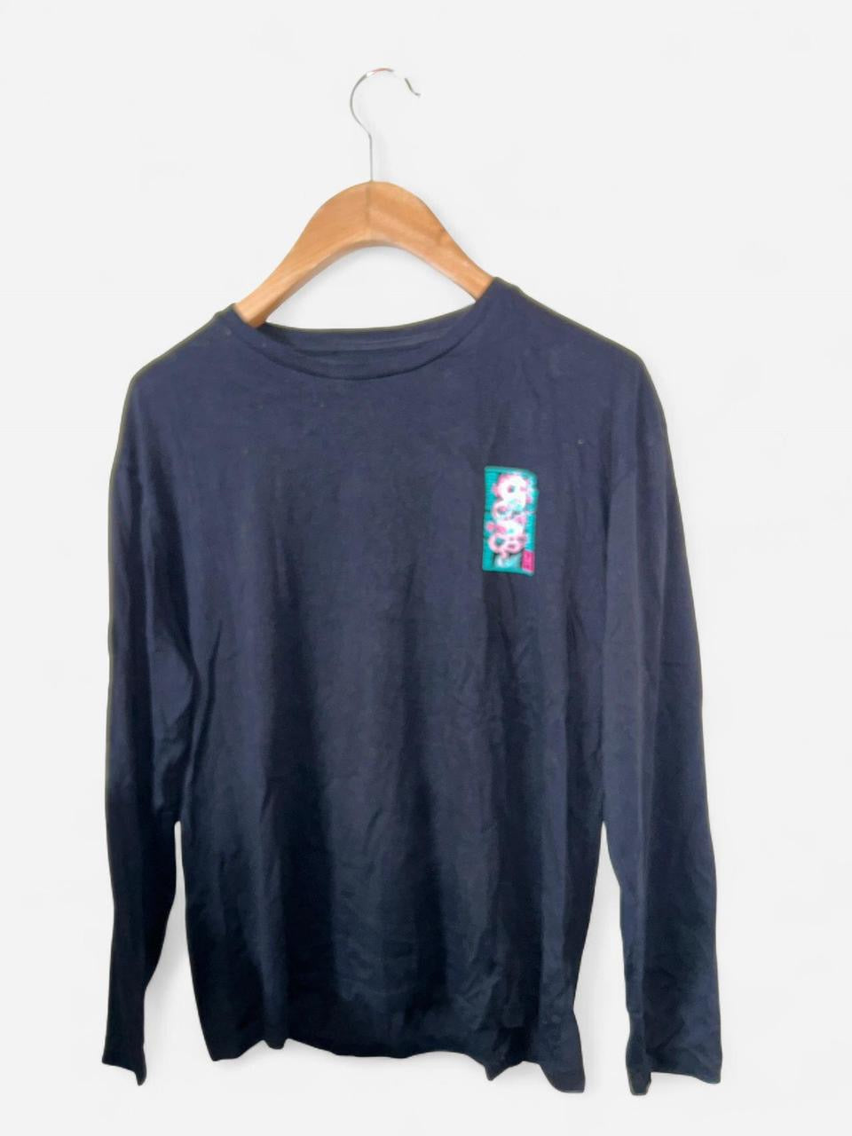 Jack & Jones Originals oversized long sleeve t-shirt with a dragon back print in black.