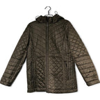 G gallery New York Brown quilted hooded winter coat with pockets #wintercoat in size L sku 6956 